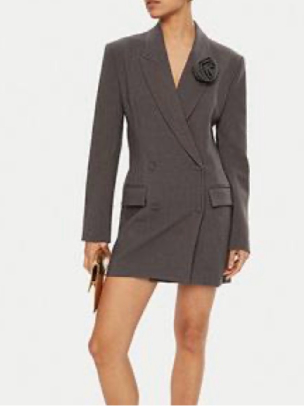 Anthropology Bardot Joelle Long-Sleeve Tuxedo Mini Dress,